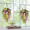 2Pcs Artificial Spring Swag Wreaths – 23.6" Teardrop Floral Swags with Daisies, Sunflowers & Lavender for Front Door, Porch, Wall & Window Decor